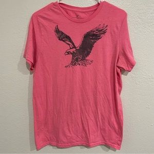 American Eagle Mens Hot Pink Logo V Neck Size S